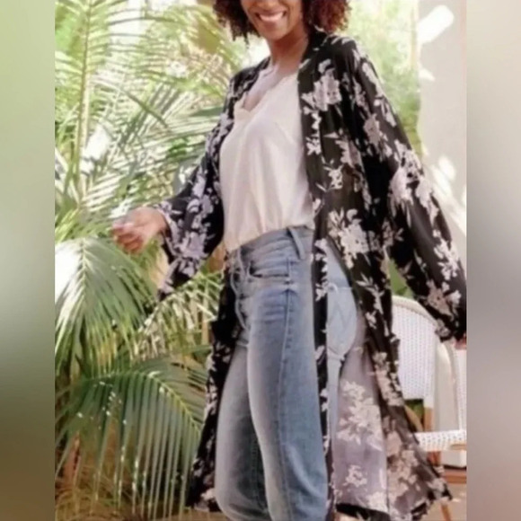 Spiritual Gangster | Floral Robe Tie Open Maya Kimono Rayon Sleep - Picture 2 of 10